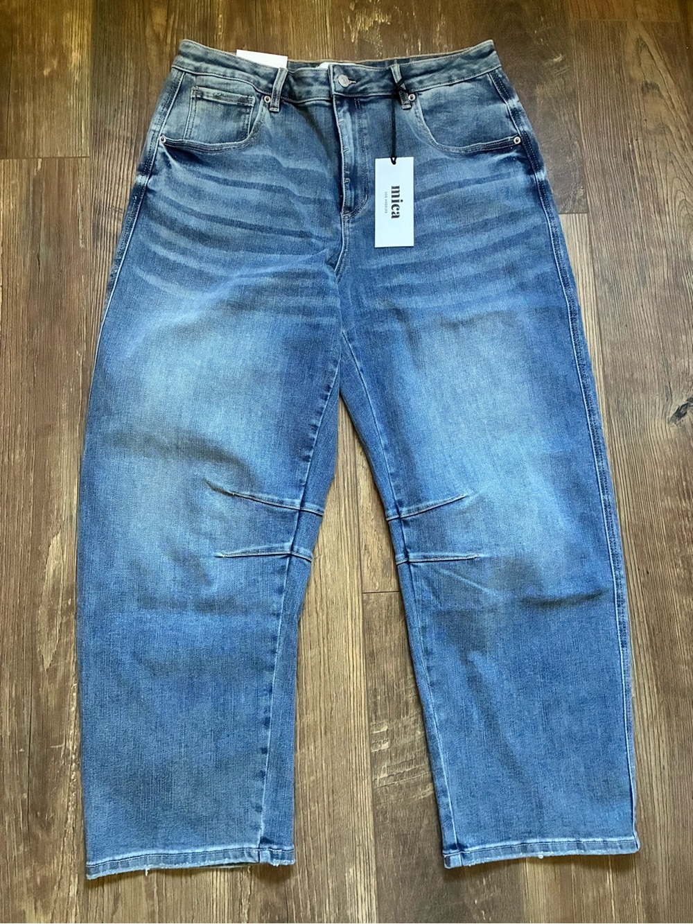 Mica Denim Medium Wash High-Rise Barrel Jeans